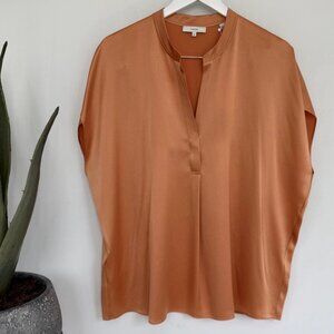 Vince Shirred-Back Silk Popover in Nectar size XL NWT